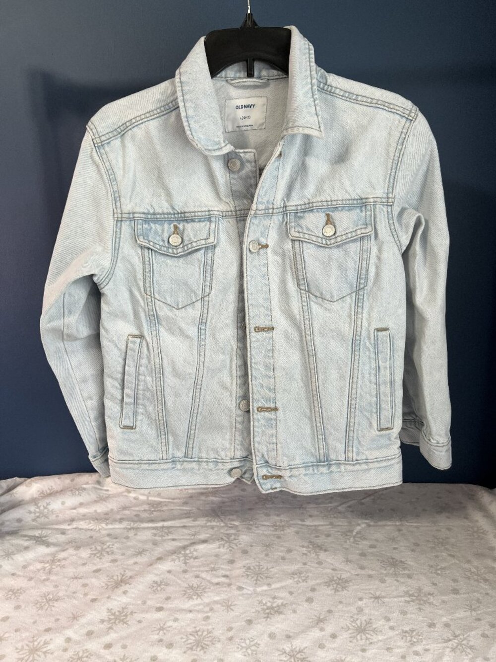 Classic Old Navy Light Wash Girls Denim Jacket L (10-12)